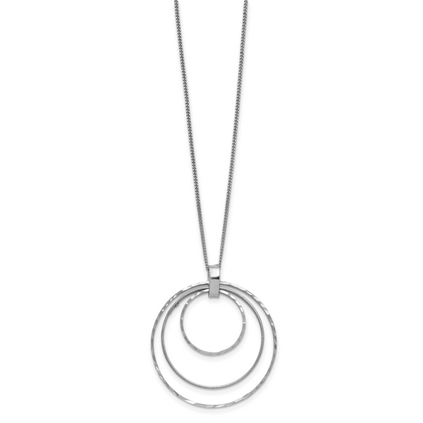 Leslie's Sterling Silver Rhodium-plated D/C Circles Necklace - Image 2