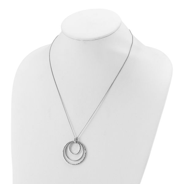 Leslie's Sterling Silver Rhodium-plated D/C Circles Necklace - Image 3