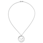 Leslie's Sterling Silver Rhodium-plated D/C Circles Necklace - Image 4