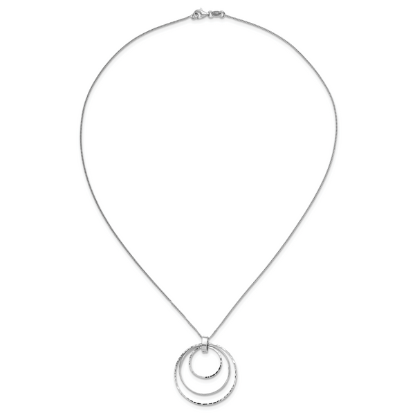 Leslie's Sterling Silver Rhodium-plated D/C Circles Necklace - Image 4