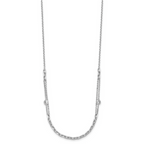 Leslie's Sterling Silver Rhodium-plated CZ with 2in ext. Necklace - Image 2