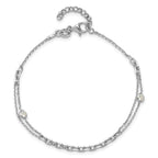 Leslie's Sterling Silver Rhodium-plated CZ with 1in ext. Bracelet - Image 4