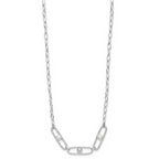 Leslie's Sterling Silver Rh-plated CZ and Crystal Pearl with 2in ext. Neckl - Image 2