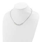 Leslie's Sterling Silver Rh-plated CZ and Crystal Pearl with 2in ext. Neckl - Image 3