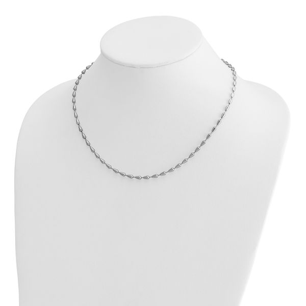 Leslie's Sterling Silver RH-plated Polished 16in w/2in ext. Necklace - Image 3