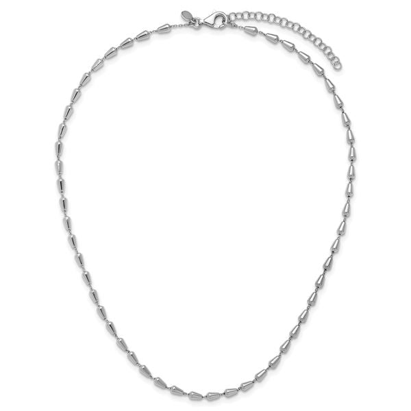 Leslie's Sterling Silver RH-plated Polished 16in w/2in ext. Necklace - Image 4