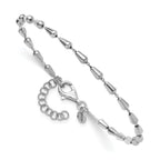Leslie's Sterling Silver RH-plated Polished 7in w/ 1in ext. Bracelet - Image 3