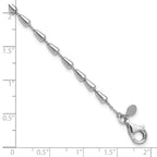 Leslie's Sterling Silver RH-plated Polished 7in w/ 1in ext. Bracelet - Image 5