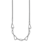 Leslie's Sterling Silver RH-pl Pol. Geometric 2-strand w/2in ext. Necklace - Image 2