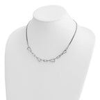 Leslie's Sterling Silver RH-pl Pol. Geometric 2-strand w/2in ext. Necklace - Image 3