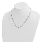 Leslie's Sterling Silver RH-pl Pol. Fancy 2-strand w/2in ext. Necklace - Image 3