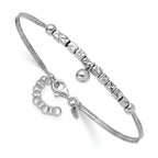 Leslie's Sterling Silver RH-plat Pol. Fancy 2-strand w/1in ext. Bracelet - Image 3