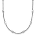 Leslie's Sterling Silver RH-plated Fancy Bead w/2in ext. Necklace