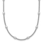 Leslie's Sterling Silver RH-plated Fancy Bead w/2in ext. Necklace