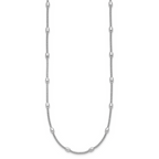 Leslie's Sterling Silver RH-plated Fancy Bead w/2in ext. Necklace - Image 2