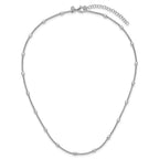 Leslie's Sterling Silver RH-plated Fancy Bead w/2in ext. Necklace - Image 4