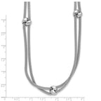 Leslie's SS RH-plated Polished 2-strand Bead w/2.25in ext. Necklace - Image 5