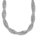Leslie's SS RH-plated Polish/Texture Braided w/ 2in ext. Necklace
