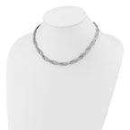 Leslie's SS RH-plated Polish/Texture Braided w/ 2in ext. Necklace - Image 3