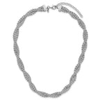 Leslie's SS RH-plated Polish/Texture Braided w/ 2in ext. Necklace - Image 4