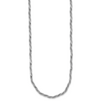 Leslie's SS RH-plated Polish/Texture Braided w/1.5in ext. Necklace - Image 2