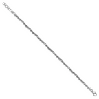 Leslie's SS RH-plated Polish/Texture Braided w/ .75in ext. Bracelet - Image 2