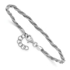 Leslie's SS RH-plated Polish/Texture Braided w/ .75in ext. Bracelet - Image 3