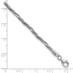 Leslie's SS RH-plated Polish/Texture Braided w/ .75in ext. Bracelet - Image 5
