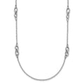 Leslie's Sterling Silver RH-plate Polish Fancy Link w/2in ext. Necklace