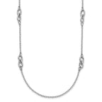 Leslie's Sterling Silver RH-plate Polish Fancy Link w/2in ext. Necklace