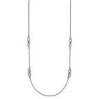 Leslie's Sterling Silver RH-plate Polish Fancy Link w/2in ext. Necklace - Image 2