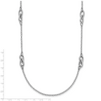Leslie's Sterling Silver RH-plate Polish Fancy Link w/2in ext. Necklace - Image 5