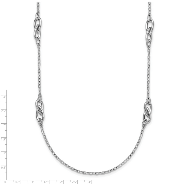 Leslie's Sterling Silver RH-plate Polish Fancy Link w/2in ext. Necklace - Image 5