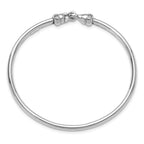 Leslie's Sterling Silver RH-plated Polished CZ Flexible Bangle - Image 2