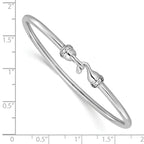 Leslie's Sterling Silver RH-plated Polished CZ Flexible Bangle - Image 3