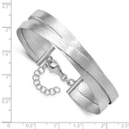Leslie's Sterling Silver RH-plate Scratch Finish w/Safety Clasp Bangle - Image 3