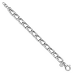 Leslie's SS RH-plated Polished Fancy Link w/.5in ext. Bracelet - Image 2