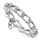 Leslie's SS RH-plated Polished Fancy Link w/.5in ext. Bracelet - Image 3