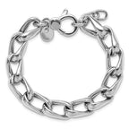 Leslie's SS RH-plated Polished Fancy Link w/.5in ext. Bracelet - Image 4