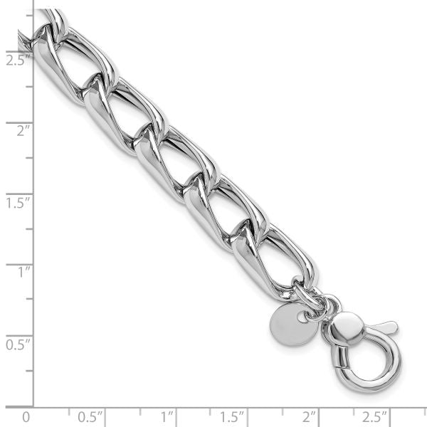 Leslie's SS RH-plated Polished Fancy Link w/.5in ext. Bracelet - Image 5