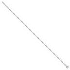 Leslie's SS RH-plated Polished Bead Station 9in Plus 1in ext. Anklet - Image 2