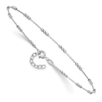 Leslie's SS RH-plated Polished Bead Station 9in Plus 1in ext. Anklet - Image 3