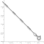 Leslie's SS RH-plated Polished Bead Station 9in Plus 1in ext. Anklet - Image 5