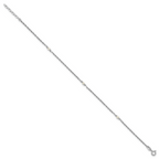 Leslie's SS RH-plat Polish FWC Pearl Station 9in Plus 1in ext. Anklet - Image 2