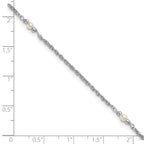 Leslie's SS RH-plat Polish FWC Pearl Station 9in Plus 1in ext. Anklet - Image 5