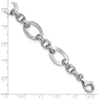 Leslie's SS RH-plat Polish/Textured Fancy Link w/1.25in ext. Bracelet - Image 5