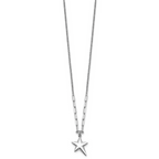 Leslie's SS RH-plated Polished Star Pendant w/1.25in ext. Necklace - Image 2