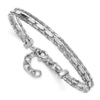 Leslie's SS RH-plated Polished 3-Strand Fancy w/1in ext. Bracelet - Image 3
