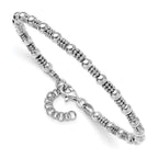 Leslie's Sterling Silver RH-plated Fancy Beaded w/1in ext. Bracelet - Image 3