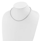 Leslie's Sterling Silver RH-plated Oval Beaded w/1.75in ext. Necklace - Image 3